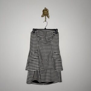 Anthropologie Maeve Strapless Peplum Tweed Mini Dress M